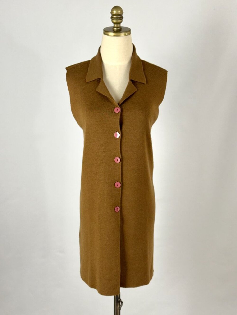 Vtg Paradox Wool Sleeveless Cardigan Sweater Old Money Quiet Luxury Minimalist